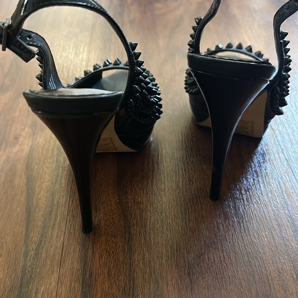 Bebe Devin Black Patent Studded
Heels Slingback - Picture 3 of 7